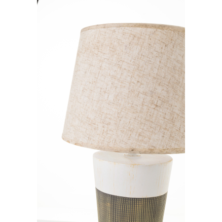 LÁMPARA DE CERÁMICA  PANTALLA LINO BEIGE 55*26*26 CM