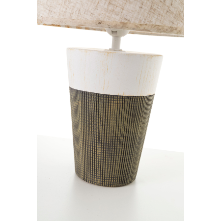 LÁMPARA DE CERÁMICA  PANTALLA LINO BEIGE 55*26*26 CM
