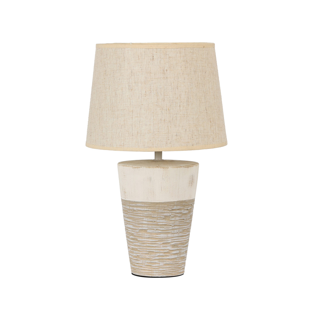 LÁMPARA DE CERÁMICA  PANTALLA LINO BEIGE 55*26*26 CM