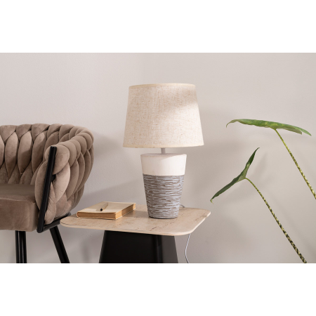 LÁMPARA DE CERÁMICA  PANTALLA LINO BEIGE 55*26*26 CM