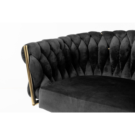 SILLA DE ASIENTO DE TERCIOPELO NEGRO Y ESTRUCTURA ORO CROMADO 75*59,5*62 CM