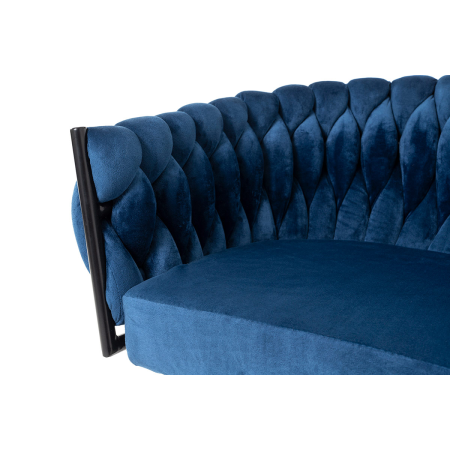 SILLA DE ASIENTO DE TERCIOPELO AZUL Y ESTRUCTURA NEGRO 75*59,5*62 CM