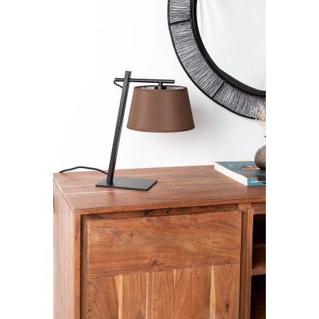 LÁMPARA DE SOBREMESA DE METAL Y TELA 29*20*35 CM