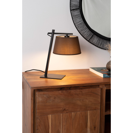 LÁMPARA DE SOBREMESA DE METAL Y TELA 29*20*35 CM