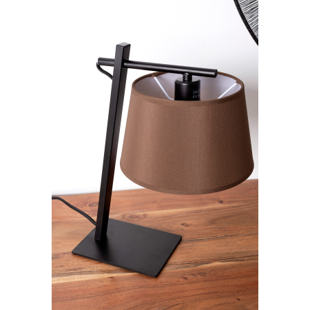 LÁMPARA DE SOBREMESA DE METAL Y TELA 29*20*35 CM