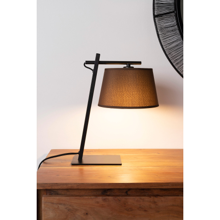 LÁMPARA DE SOBREMESA DE METAL Y TELA 29*20*35 CM