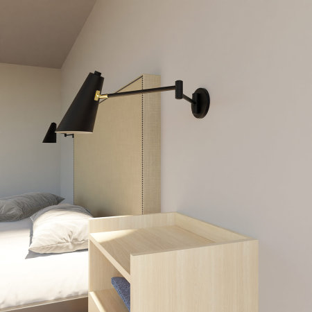 LÁMPARA DE PARED METAL NEGRO 70*10*13,5 CM