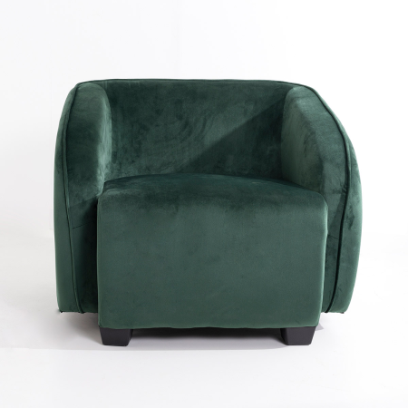 SOFÁ AZUL DE TERCIOPELO CON PATAS DE MADERA 165X89X66CM