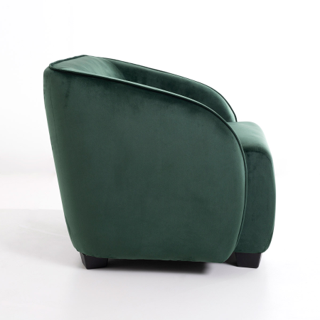 SOFÁ AZUL DE TERCIOPELO CON PATAS DE MADERA 165X89X66CM