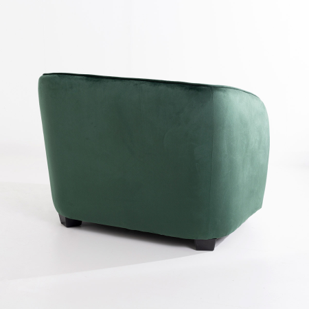 SOFÁ AZUL DE TERCIOPELO CON PATAS DE MADERA 165X89X66CM