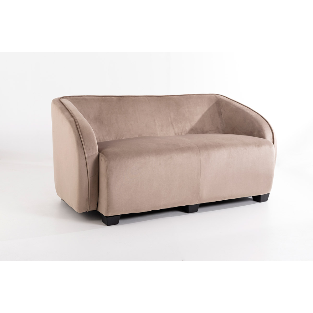 SILLÓN AZUL DE TERCIOPELO CON PATAS DE MADERA 95X89X66CM