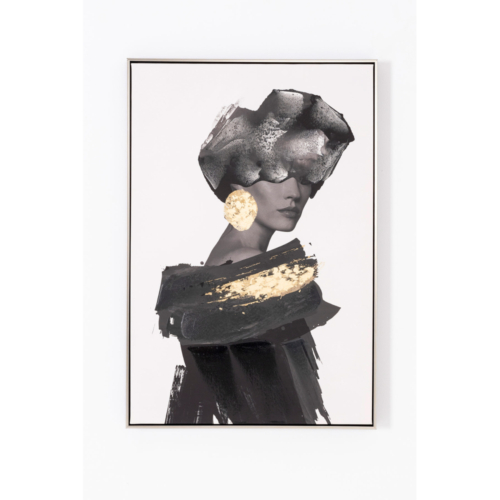 SET DE 2 CUADROS IMPRESOS Y AL ÓLEO, MARCO PLATA 60x90x3,5. 120X90 CM