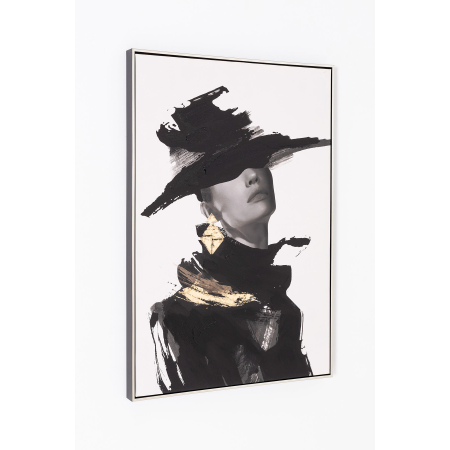 SET DE 2 CUADROS IMPRESOS Y AL ÓLEO, MARCO PLATA 60x90x3,5. 120X90 CM