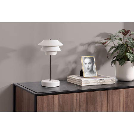 LÁMPARA PORTATIL POUL BLANCA Y PLATA. 31*17 CM