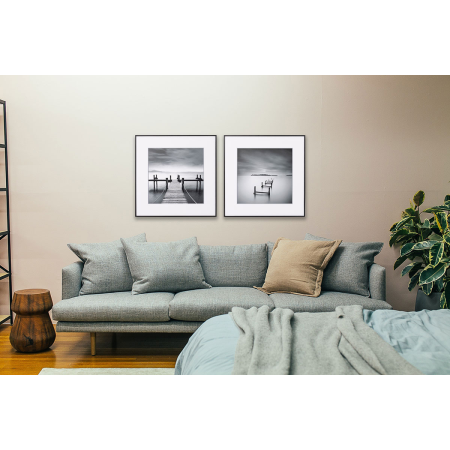 Set 2 láminas impresas 50x50cm. Marco color negro