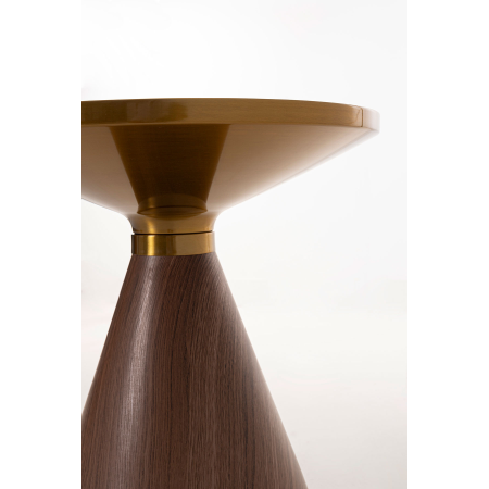 MESA AUXILIAR METAL, TAPA EFECTO MÁRMOL Y BASE EFECTO MADERA