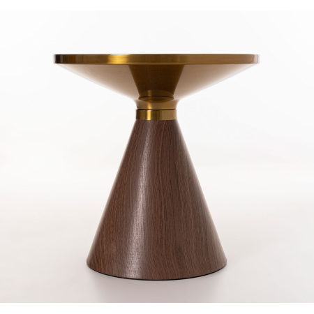 MESA AUXILIAR METAL, TAPA EFECTO MÁRMOL Y BASE EFECTO MADERA