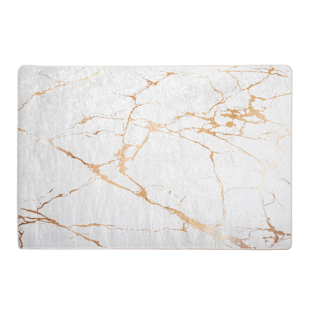 ALFOMBRA BLANCA Y ORO. 160*230 CM