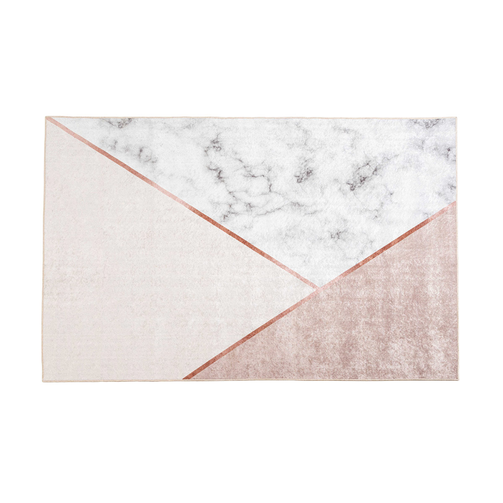 ALFOMBRA CON TEXTURA MARMOL Y LINEAS CREMA 160*230 CM