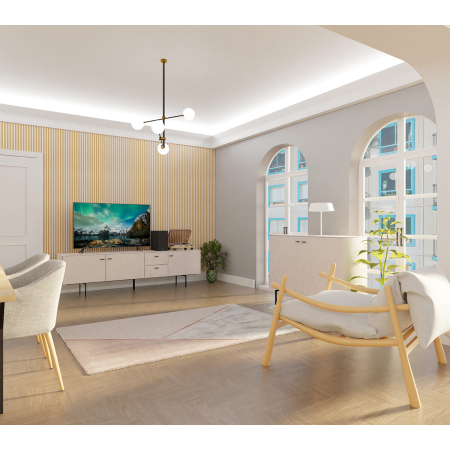 ALFOMBRA CON TEXTURA MARMOL Y LINEAS CREMA 160*230 CM