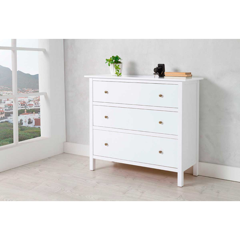 CÓMODA MALAGA 3 CAJONES. 100X90X42 CM