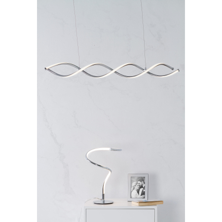 LAMPARA TECHO TIRA LED. METAL CROMADO ESPIRAL. 92*10*115 cm