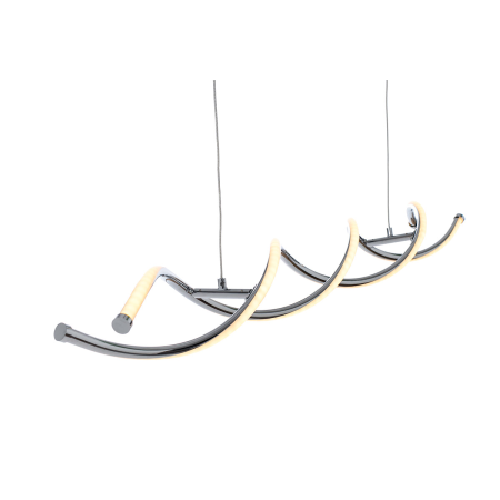 LAMPARA TECHO TIRA LED. METAL CROMADO ESPIRAL. 92*10*115 cm