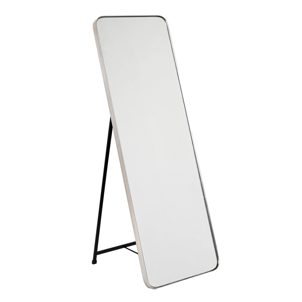 ESPEJO SUELO CANTO REDONDO PLATA. 50x150cm