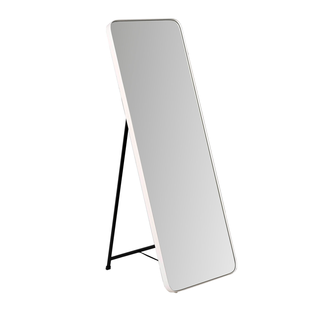 ESPEJO SUELO CANTO REDONDO BLANCO. 50x150cm