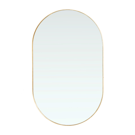ESPEJO OVALADO DORADO. 44x72cm