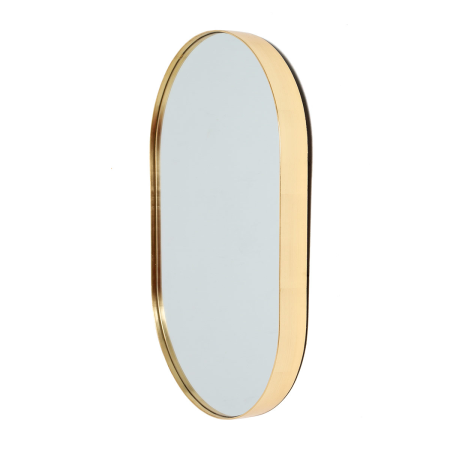 ESPEJO OVALADO DORADO. 44x72cm