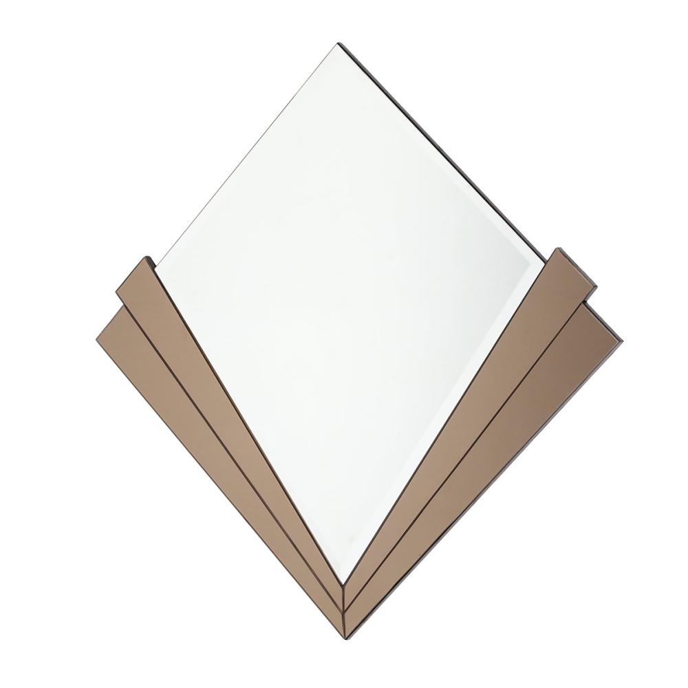 ESPEJO ART DECO. MARCO ESPEJO TONO MARRÓN. 90x90cm