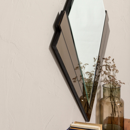 ESPEJO ART DECO. MARCO ESPEJO TONO MARRÓN. 90x90cm