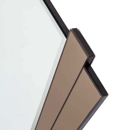 ESPEJO ART DECO. MARCO ESPEJO TONO MARRÓN. 90x90cm