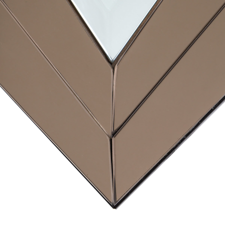 ESPEJO ART DECO. MARCO ESPEJO TONO MARRÓN. 90x90cm