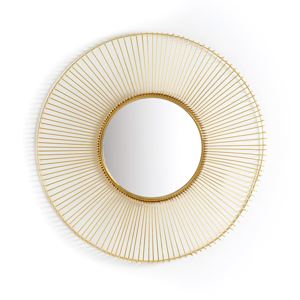 ESPEJO REDONDO METAL DORADO. 76x76cm