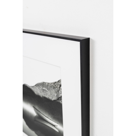 SET 2 LÁMINAS IMPRESA 50x50cm HOJA PALMERA BLANCO Y NEGRO 1. MARCO NEGRO