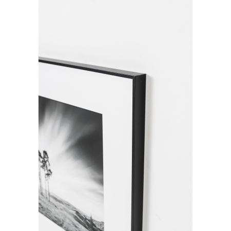 SET 2 LÁMINAS IMPRESA 50x50cm BARCA EN LAGO BLANCO Y NEGRO. MARCO NEGRO