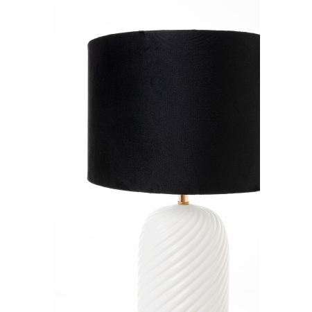 LÁMPARA CERÁMICA PANTALLA TERCIOPELO NEGRO 58*28*28CM