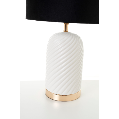 LÁMPARA CERÁMICA PANTALLA TERCIOPELO NEGRO 58*28*28CM