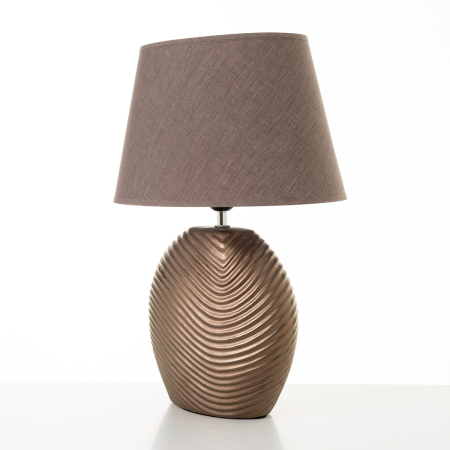 LÁMPARA CERÁMICA PANTALLA MARRÓN 48*33*33 CM