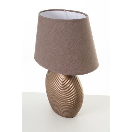 LÁMPARA CERÁMICA PANTALLA MARRÓN 48*33*33 CM