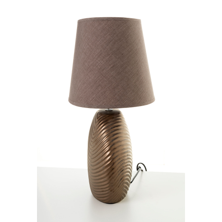LÁMPARA CERÁMICA PANTALLA MARRÓN 48*33*33 CM