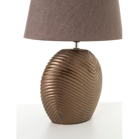 LÁMPARA CERÁMICA PANTALLA MARRÓN 48*33*33 CM