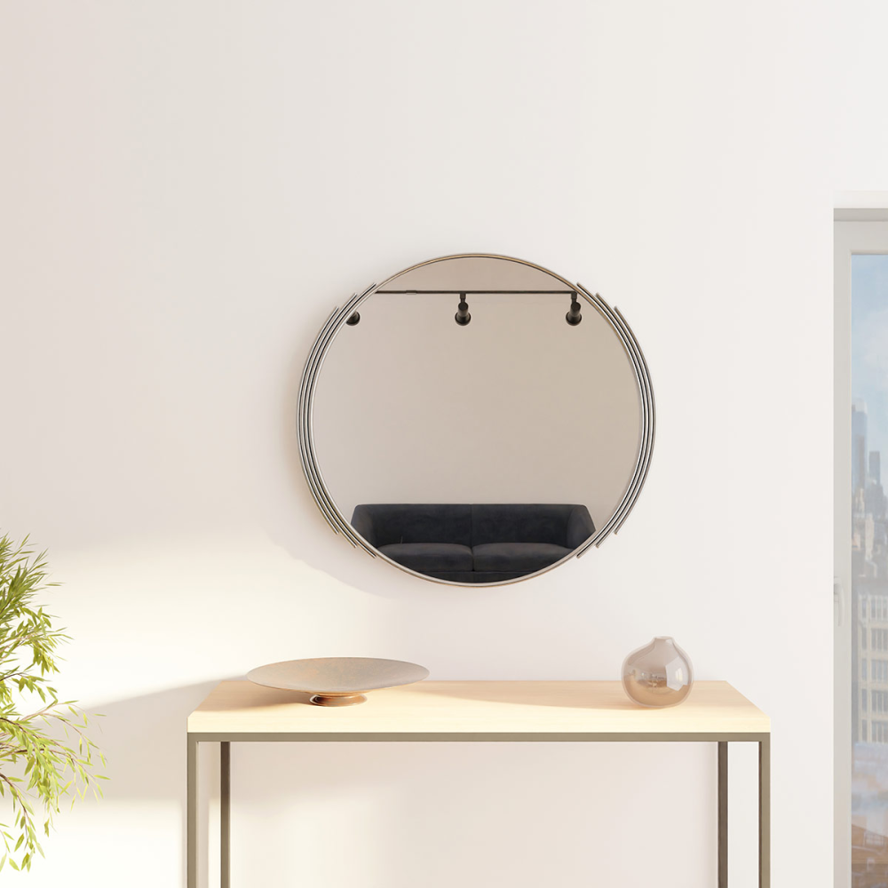 ESPEJO OVALADO MARCO PLATA 80*70CM