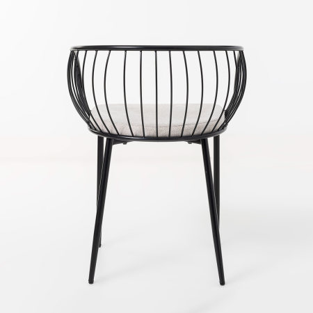 SILLA DE ASIENTO EN TERCIOPELO BEIGE Y ESTRUCTURA NEGRO 80*55*57 CM