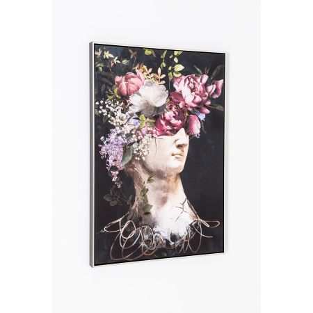 SET DE 2 CUADROS IMPRESOS Y AL ÓLEO, MARCO PLATA 60x90x3,5. 120X90 CM