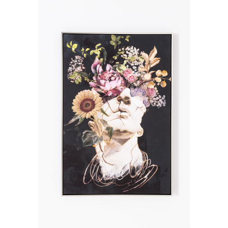 SET DE 2 CUADROS IMPRESOS Y AL ÓLEO, MARCO PLATA 60x90x3,5. 120X90 CM