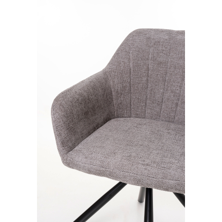 SILLA CLAIRE GIRATORIA 360º. TAPIZADO BEIGE, PATAS METAL NEGRO