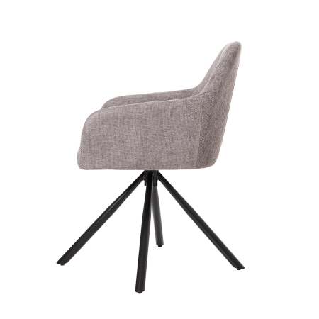 SILLA CLAIRE GIRATORIA 360º. TAPIZADO BEIGE, PATAS METAL NEGRO